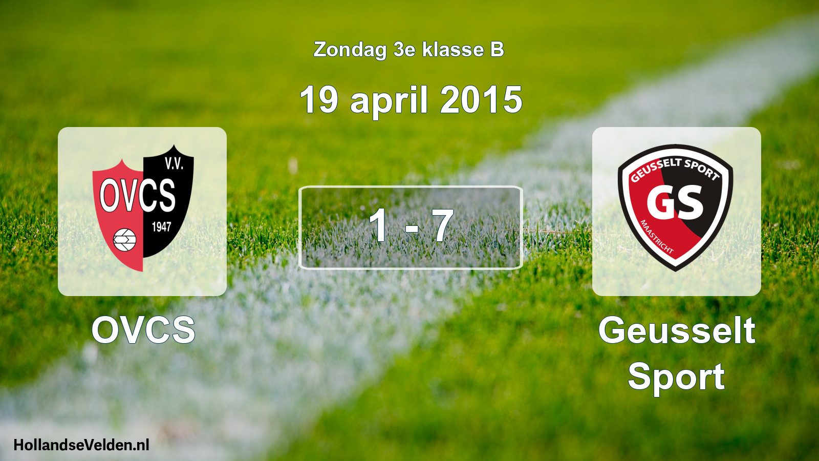 Total number of matches played: OVCS - Geusselt Sport 1 - 7 (19 April 2015)