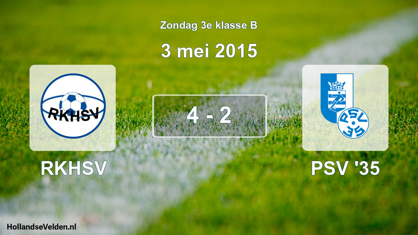 Total number of matches played: RKHSV - PSV '35 4 - 2 (3 May 2015)