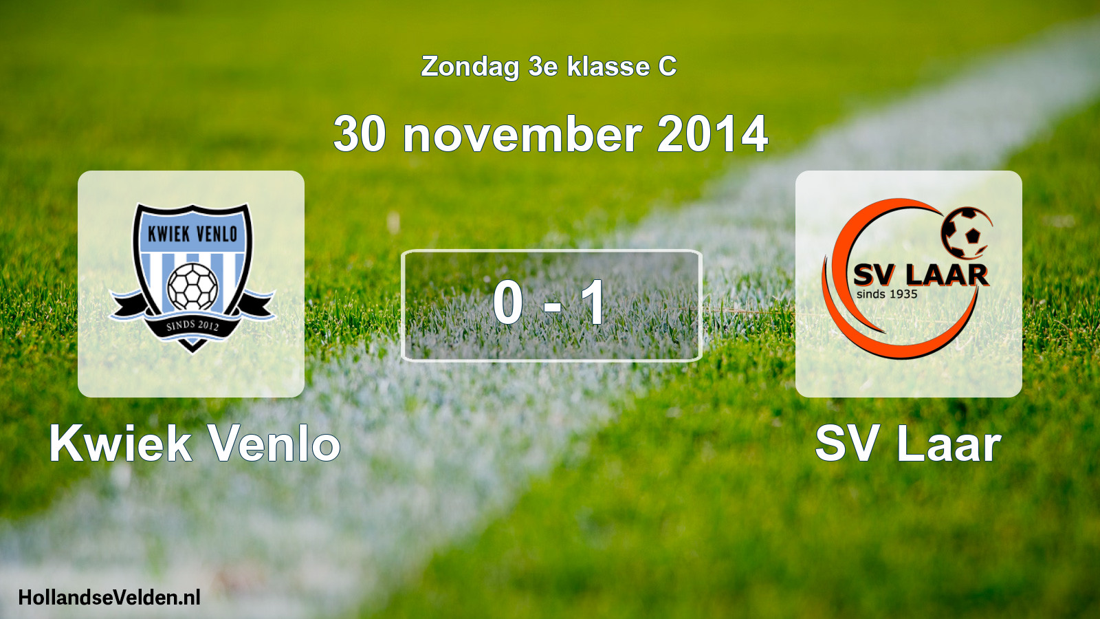 Total number of matches played: Kwiek Venlo - SV Laar 0 - 1 (30 November 2014)
