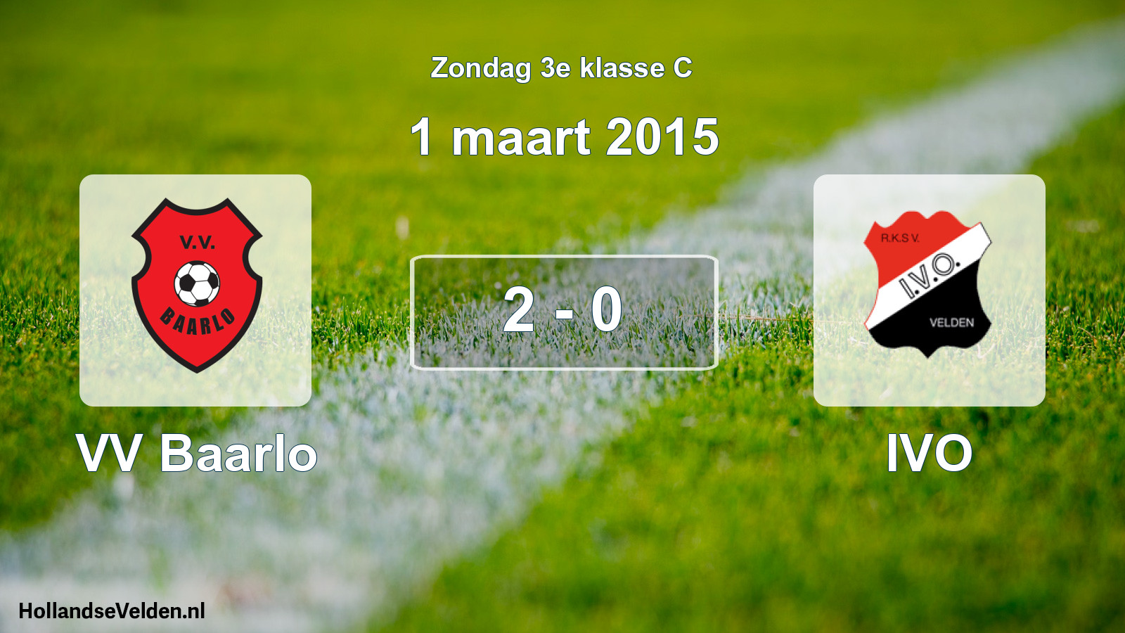 Total number of matches played: VV Baarlo - IVO 2 - 0 (1 March 2015)