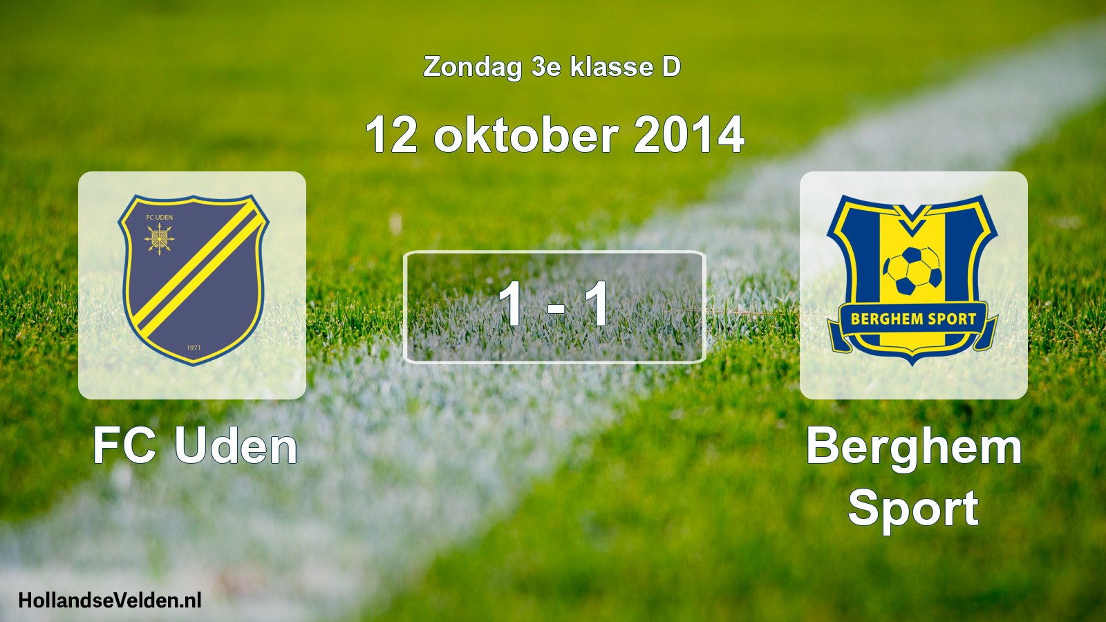 Total number of matches played: FC Uden - Berghem Sport 1 - 1 (12 October 2014)