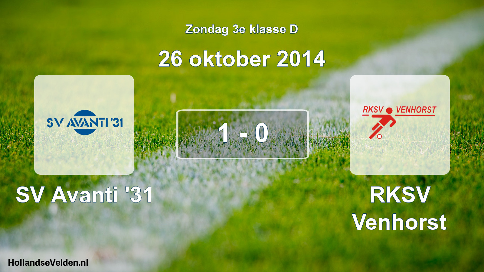 Total number of matches played: SV Avanti '31 - RKSV Venhorst 1 - 0 (26 October 2014)