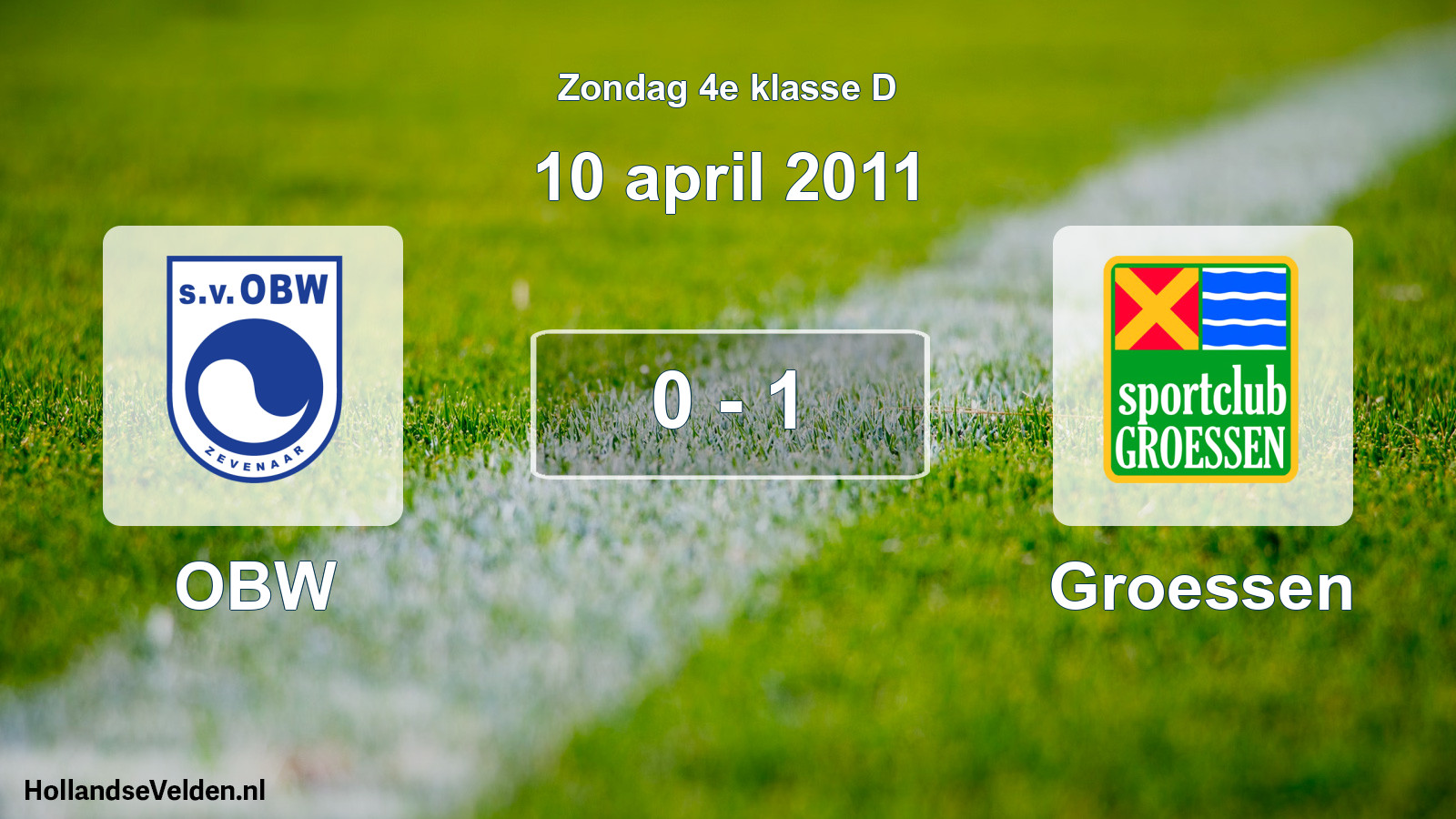 Total number of matches played: OBW - Groessen 0 - 1 (10 April 2011)