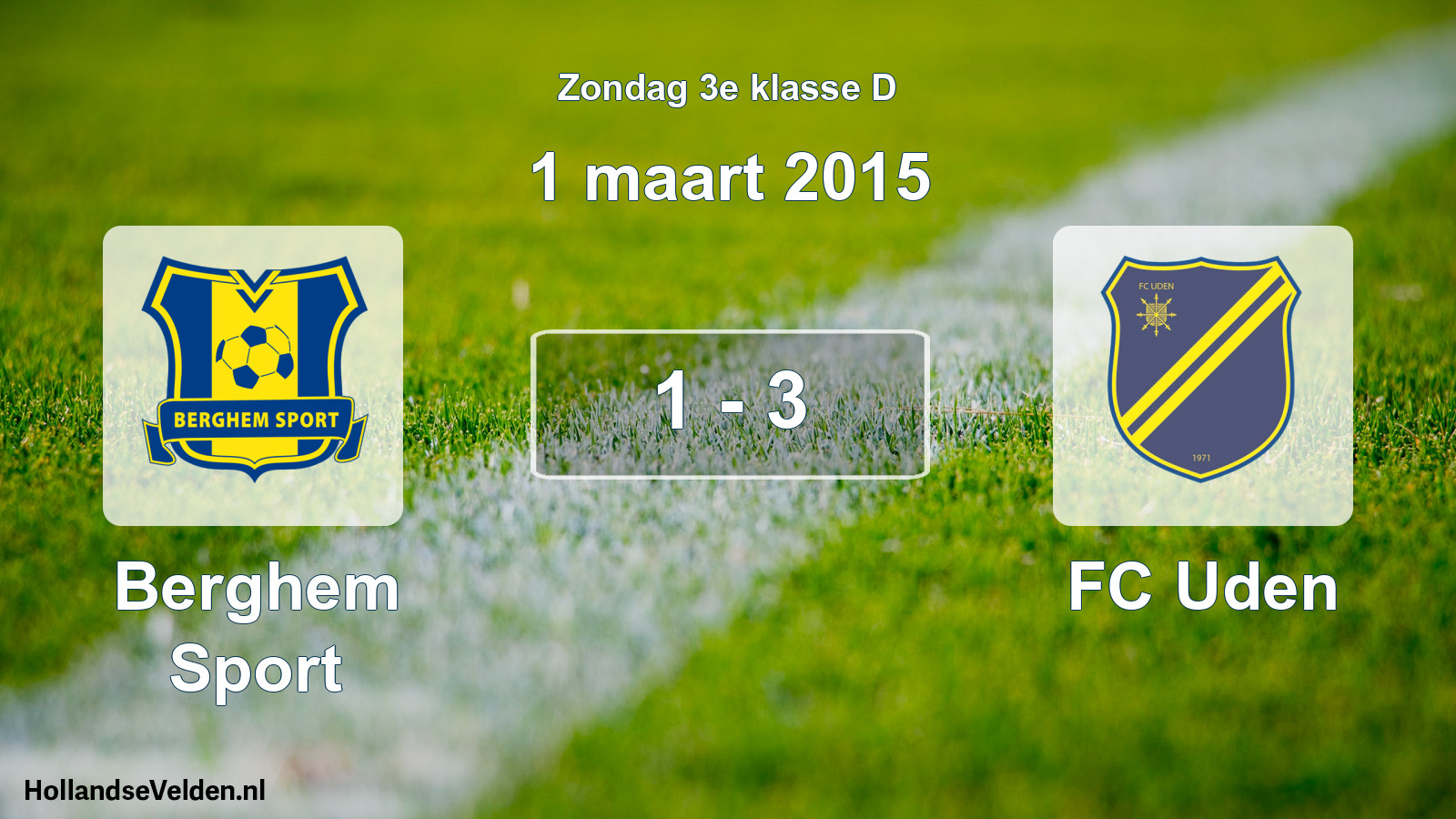 Total number of matches played: Berghem Sport - FC Uden 1 - 3 (1 March 2015)