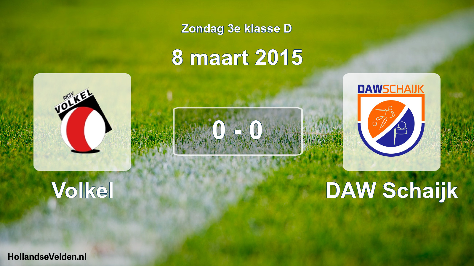 Total number of matches played: Volkel - DAW Schaijk 0 - 0 (8 March 2015)