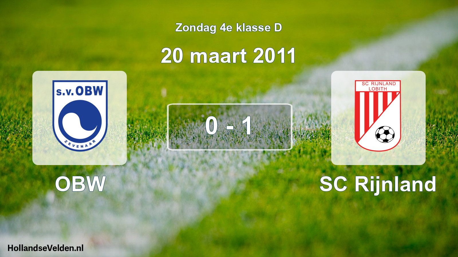 Total number of matches played: OBW - SC Rijnland 0 - 1 (20 March 2011)