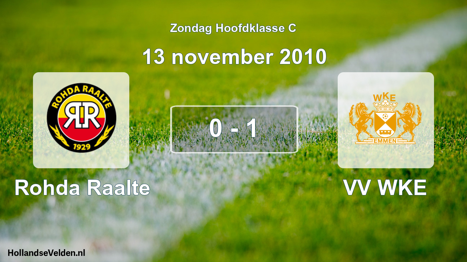 Total number of matches played: Rohda Raalte - VV WKE 0 - 1 (13 November 2010)