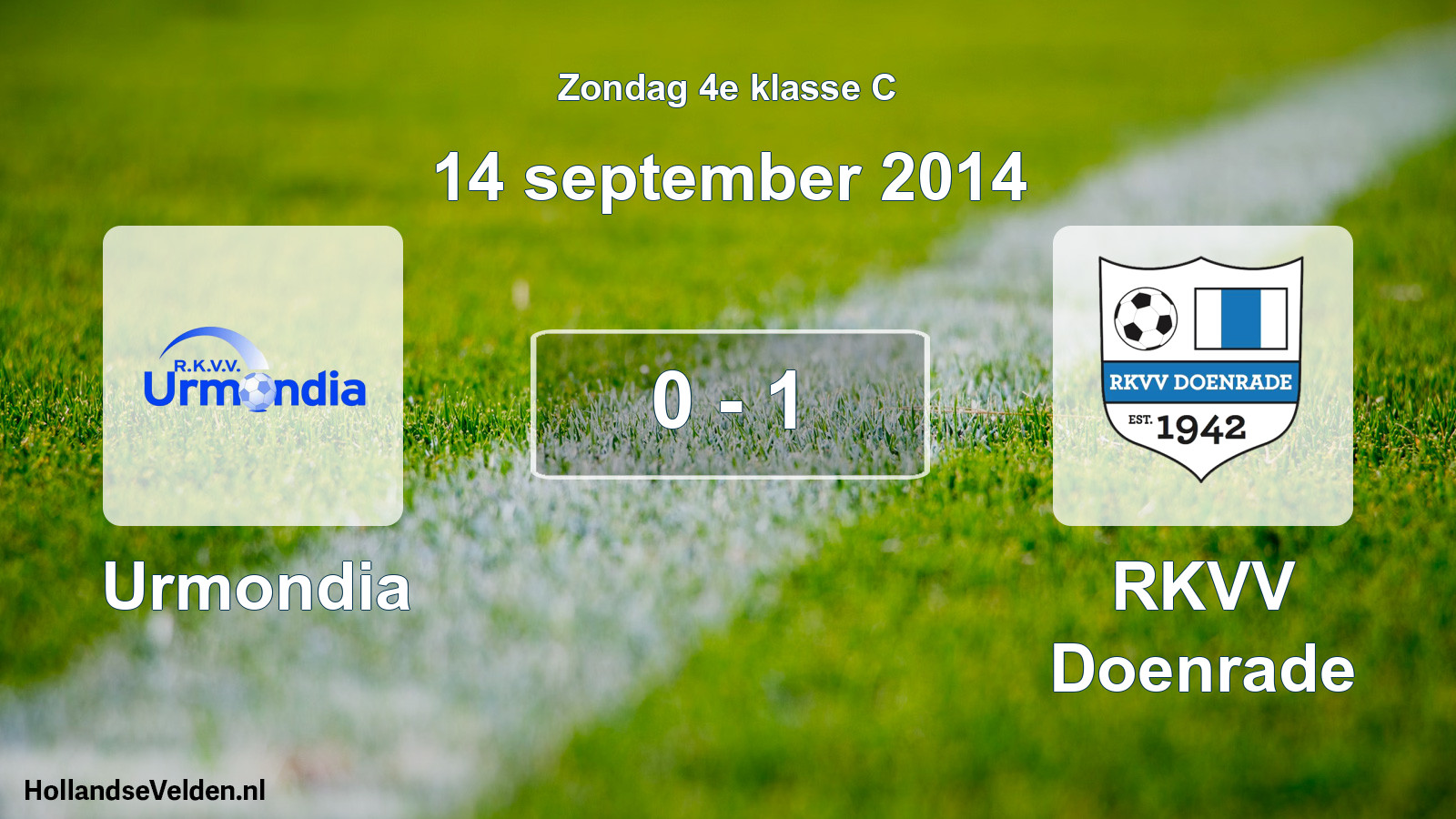 Total number of matches played: Urmondia - RKVV Doenrade 0 - 1 (14 September 2014)