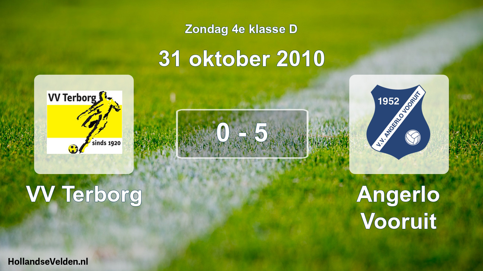 Total number of matches played: VV Terborg - Angerlo Vooruit 0 - 5 (31 October 2010)