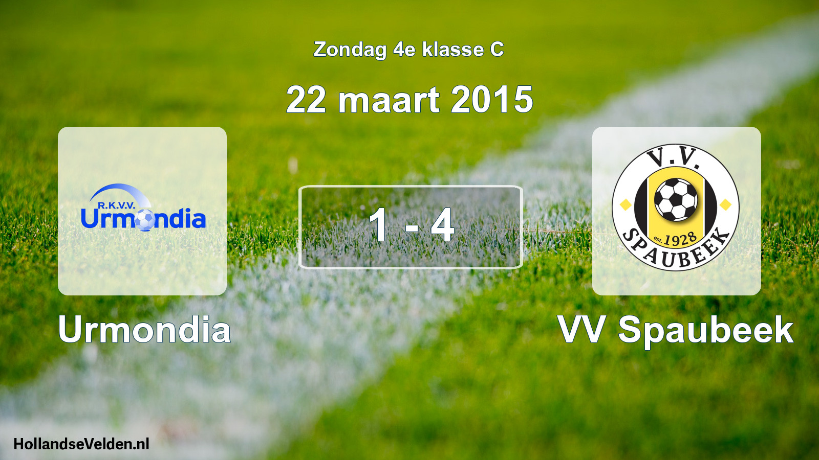 Total number of matches played: Urmondia - VV Spaubeek 1 - 4 (22 March 2015)