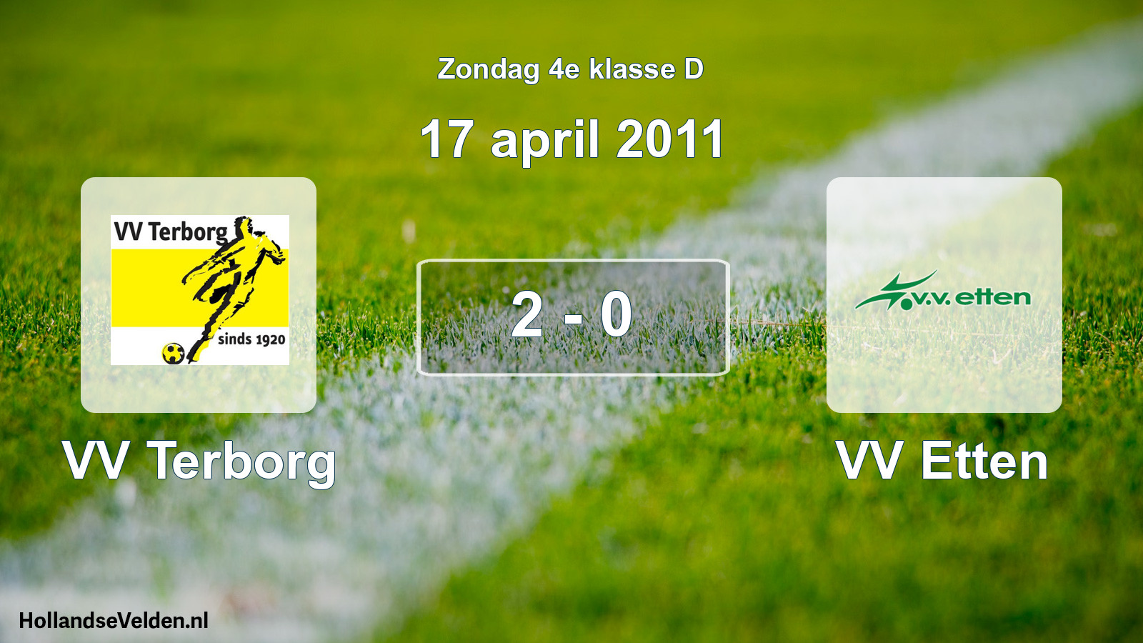 Total number of matches played: VV Terborg - VV Etten 2 - 0 (17 April 2011)