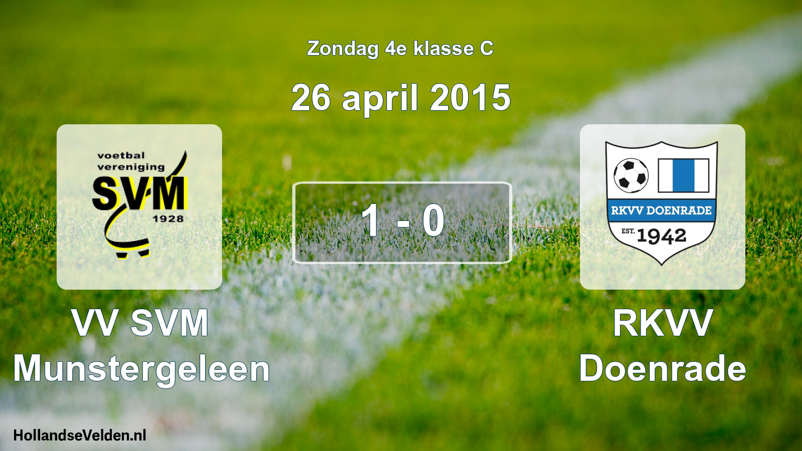 Total number of matches played: VV SVM Munstergeleen - RKVV Doenrade 1 - 0 (26 April 2015)