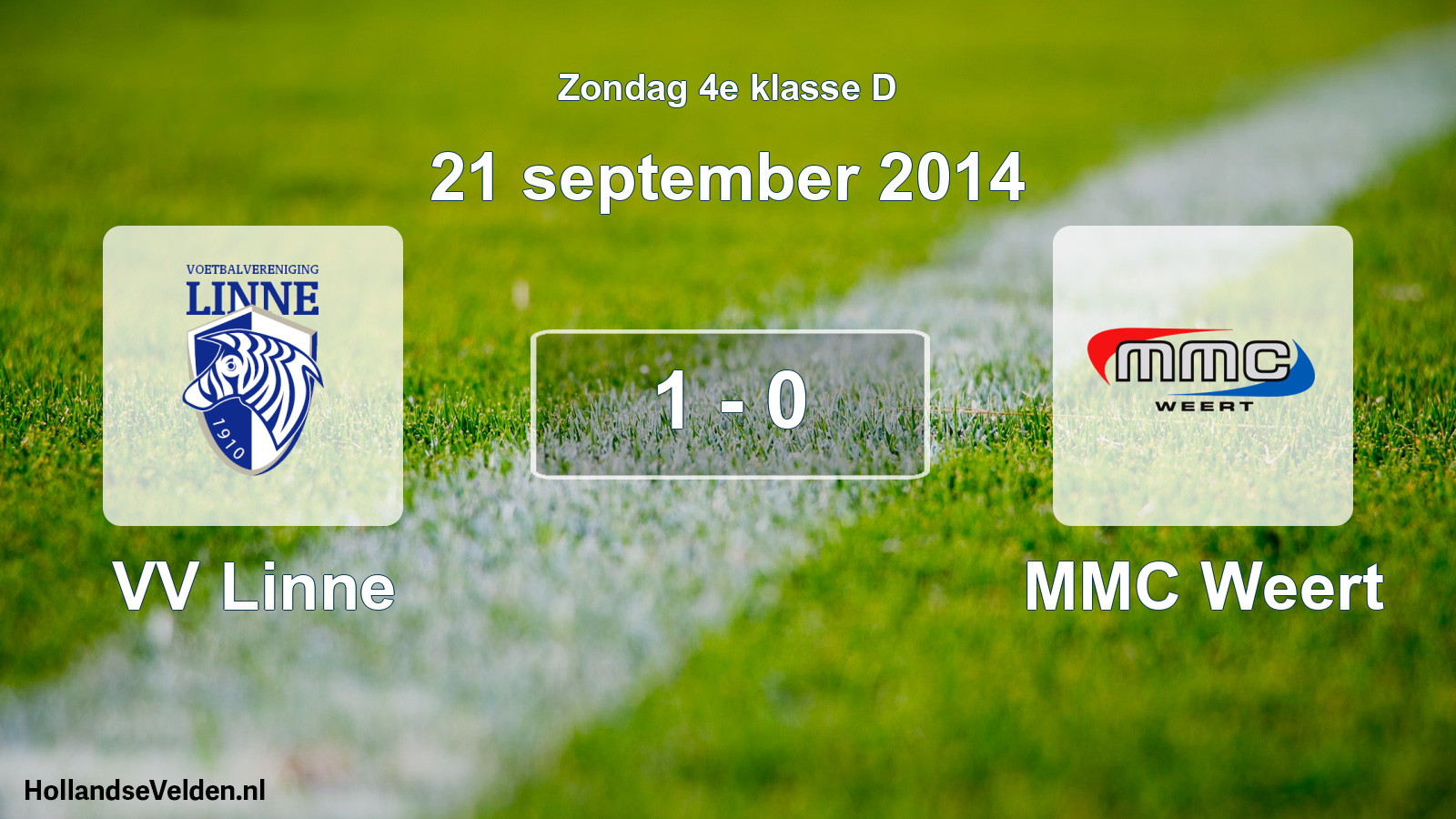 Total number of matches played: VV Linne - MMC Weert 1 - 0 (21 September 2014)