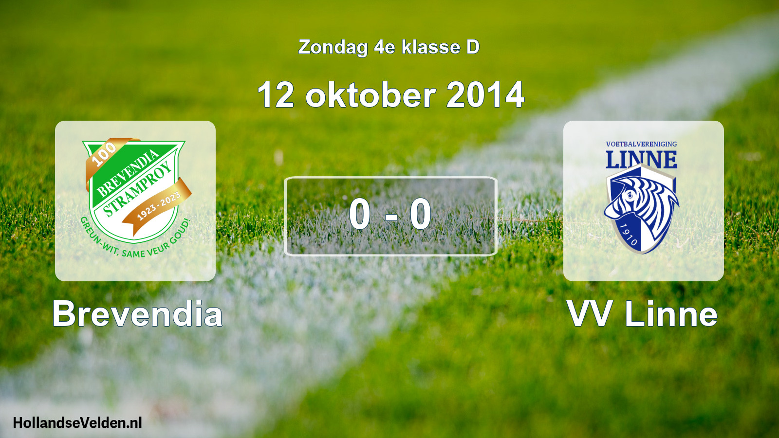 Total number of matches played: Brevendia - VV Linne 0 - 0 (12 October 2014)