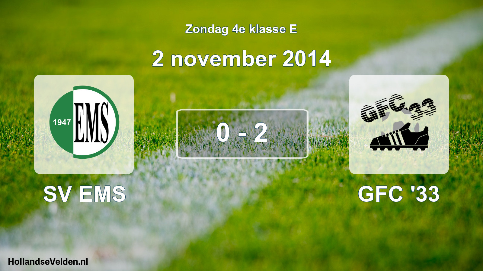 Total number of matches played: SV EMS - GFC '33 0 - 2 (2 November 2014)