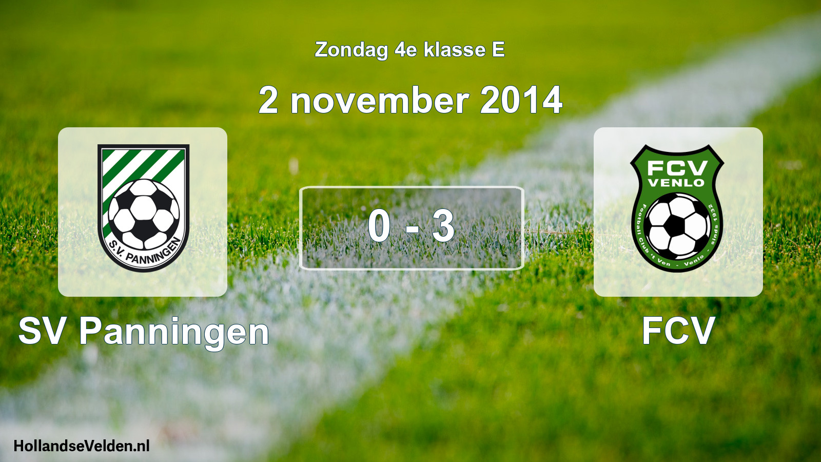 Total number of matches played: SV Panningen - FCV 0 - 3 (2 November 2014)