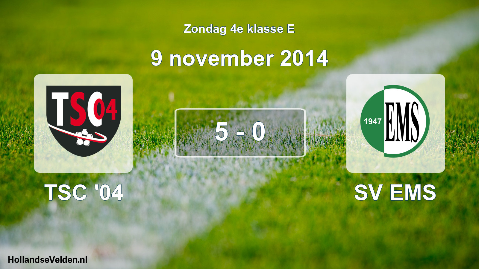 Total number of matches played: TSC '04 - SV EMS 5 - 0 (9 November 2014)