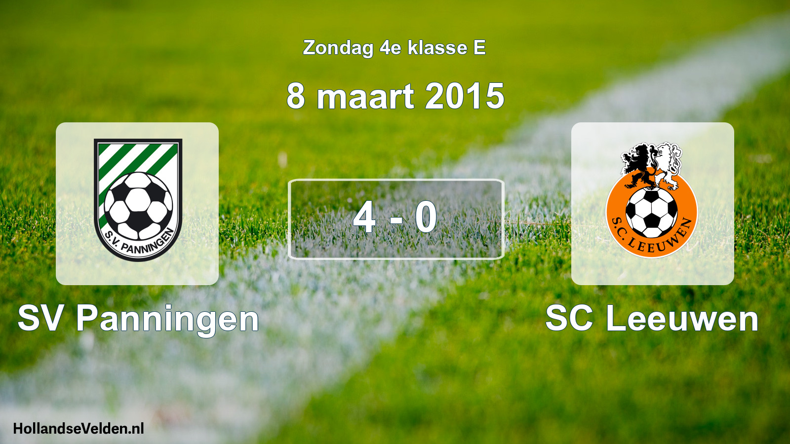 Total number of matches played: SV Panningen - SC Leeuwen 4 - 0 (8 March 2015)