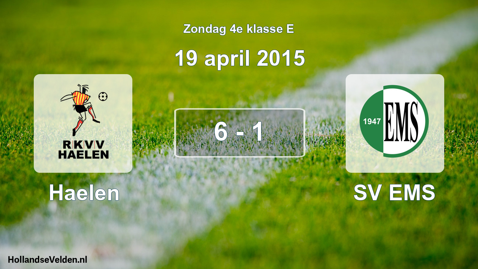 Total number of matches played: Haelen - SV EMS 6 - 1 (19 April 2015)