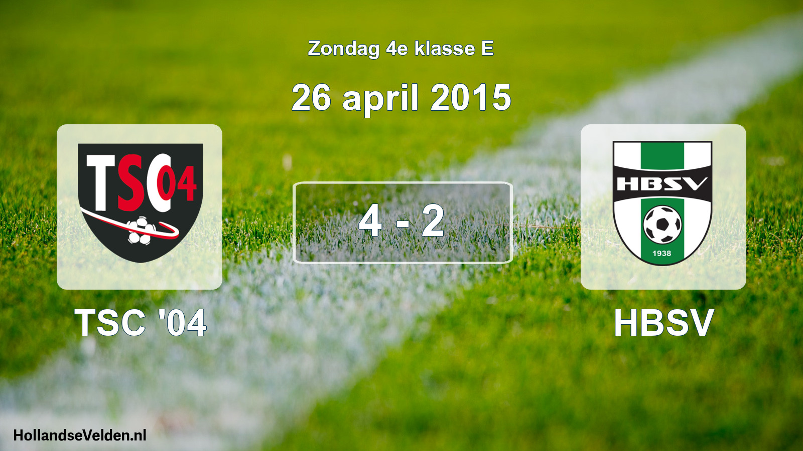 Total number of matches played: TSC '04 - HBSV 4 - 2 (26 April 2015)