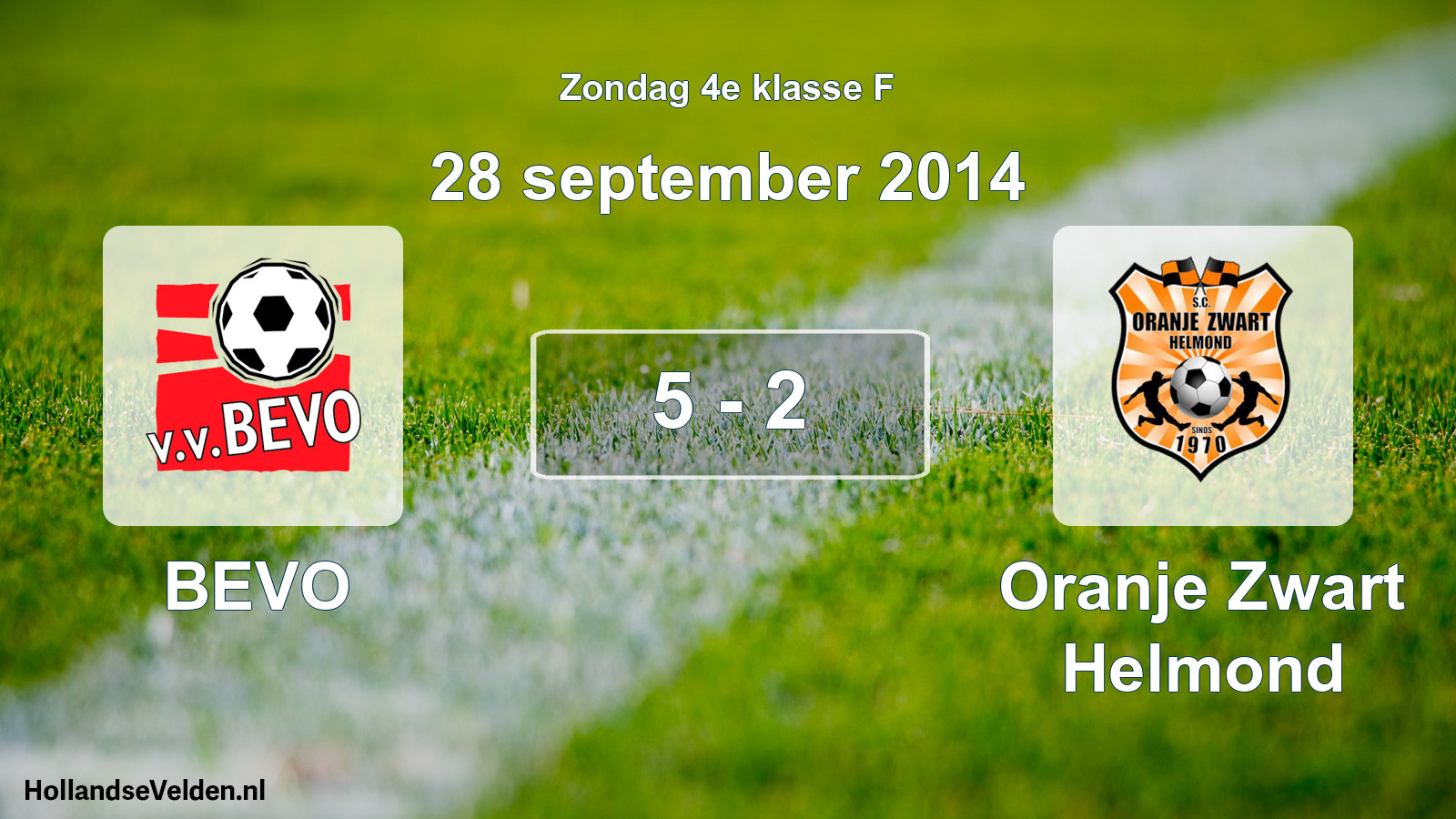 Total number of matches played: BEVO - Oranje Zwart Helmond 5 - 2 (28 September 2014)