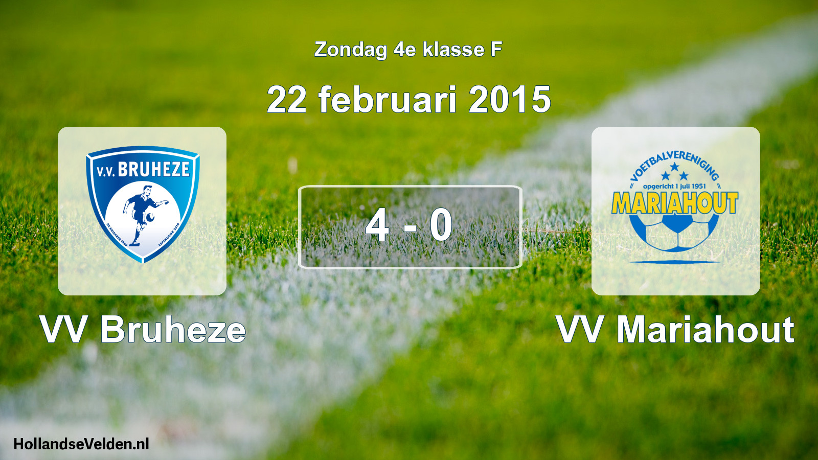 Total number of matches played: VV Bruheze - VV Mariahout 4 - 0 (22 February 2015)