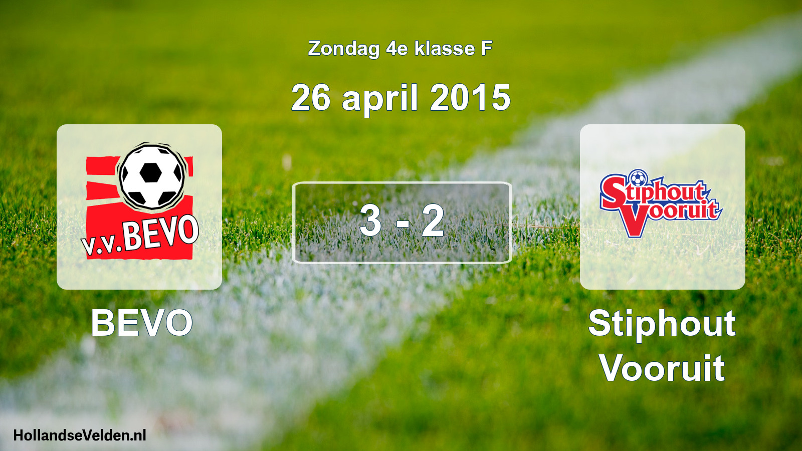 Total number of matches played: BEVO - Stiphout Vooruit 3 - 2 (26 April 2015)