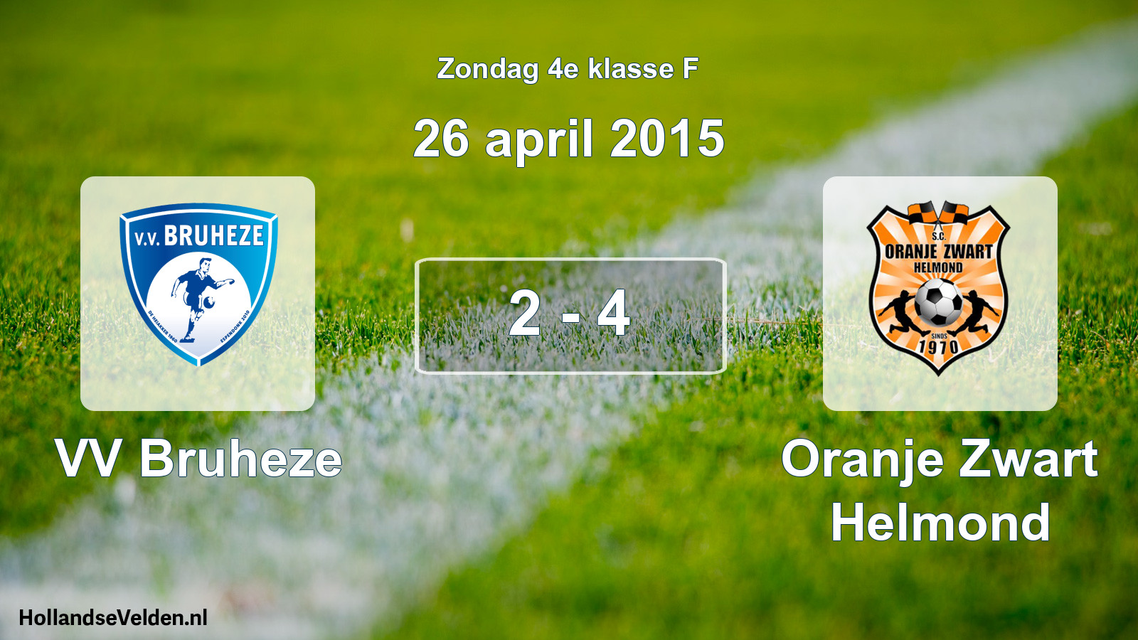 Total number of matches played: VV Bruheze - Oranje Zwart Helmond 2 - 4 (26 April 2015)