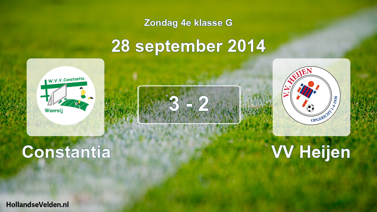 Total number of matches played: Constantia - VV Heijen 3 - 2 (28 September 2014)