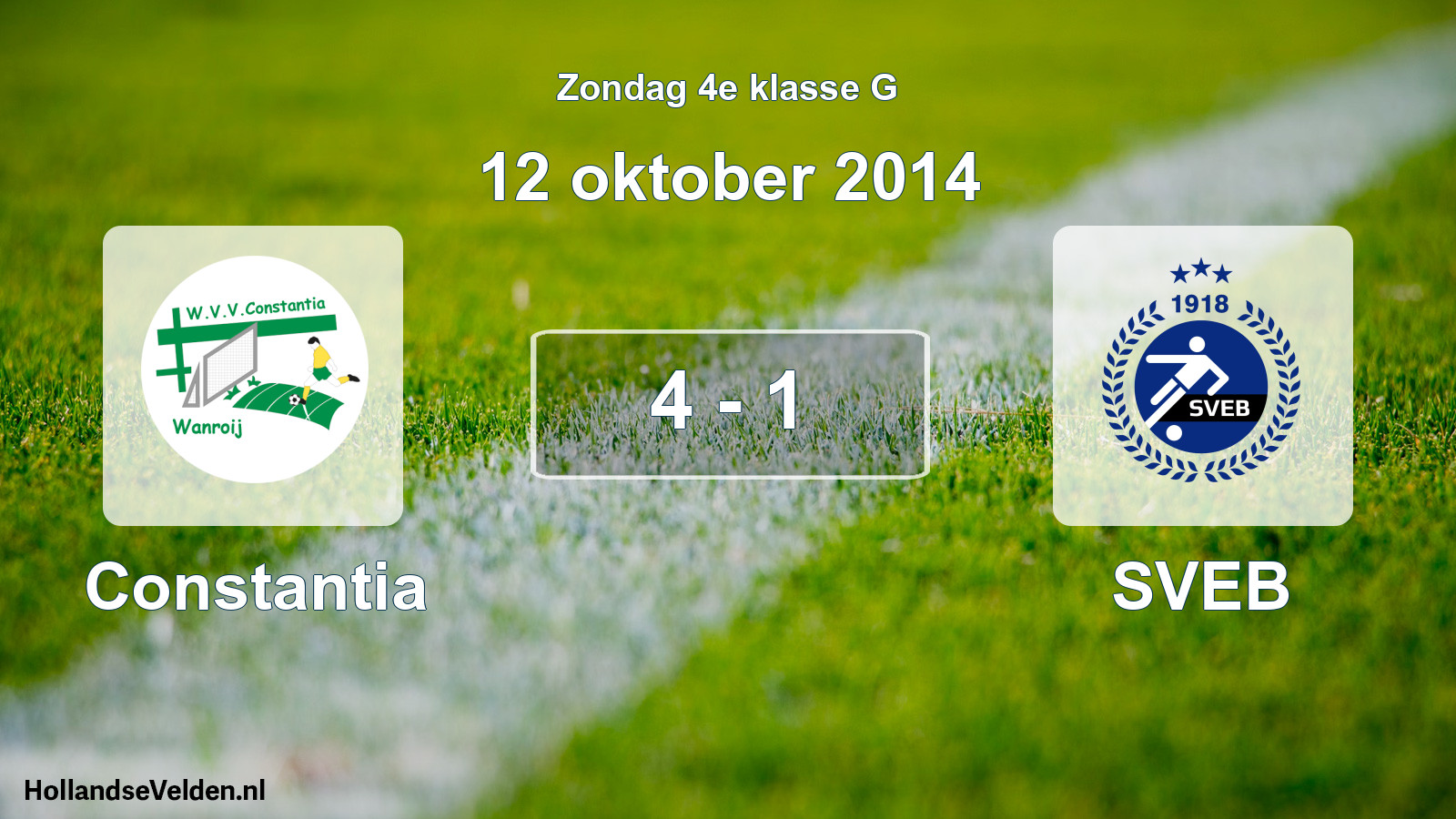 Total number of matches played: Constantia - SVEB 4 - 1 (12 October 2014)