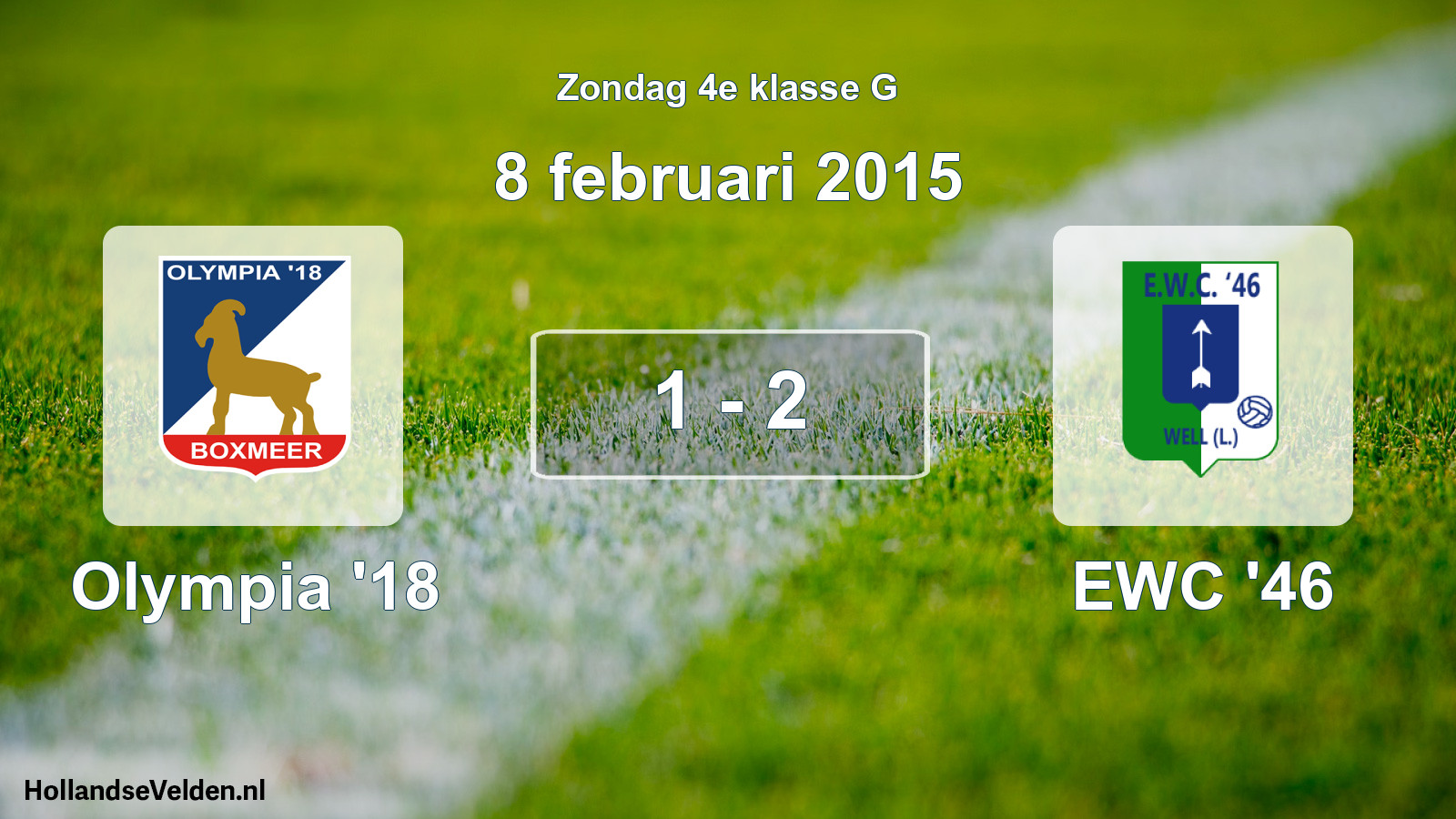 Total number of matches played: Olympia '18 - EWC '46 1 - 2 (8 February 2015)