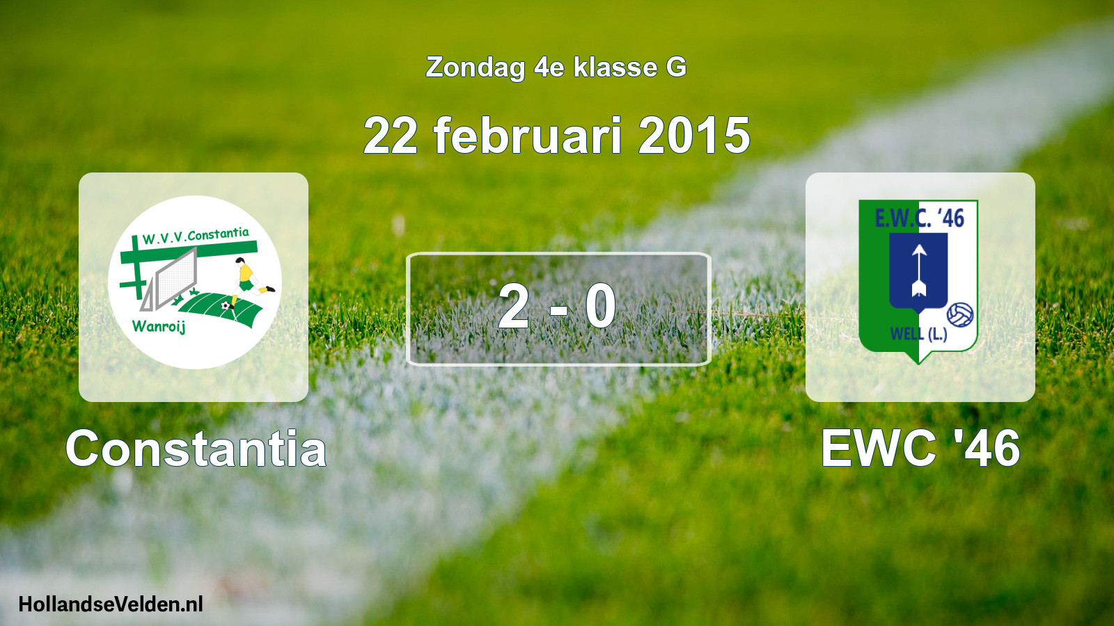 Total number of matches played: Constantia - EWC '46 2 - 0 (22 February 2015)
