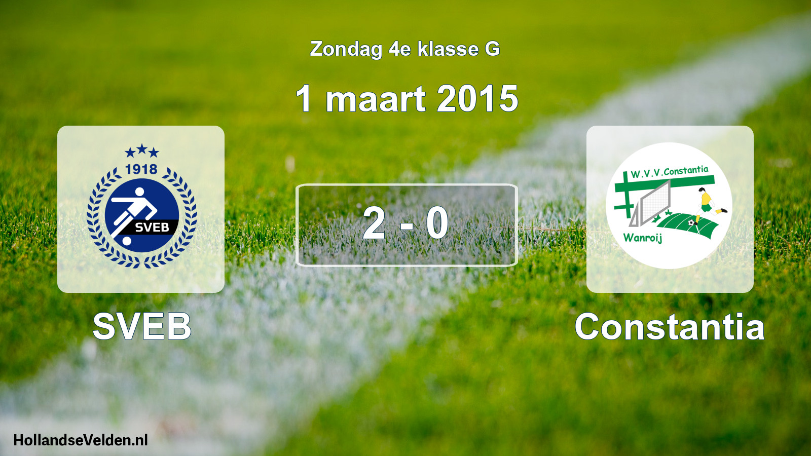 Total number of matches played: SVEB - Constantia 2 - 0 (1 March 2015)