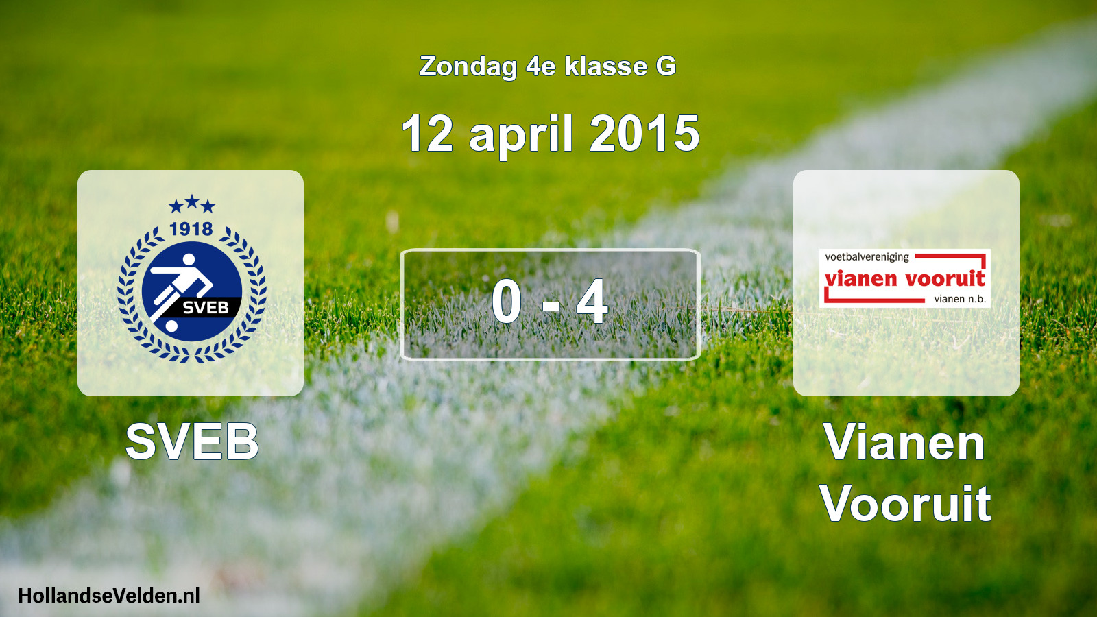 Total number of matches played: SVEB - Vianen Vooruit 0 - 4 (12 April 2015)