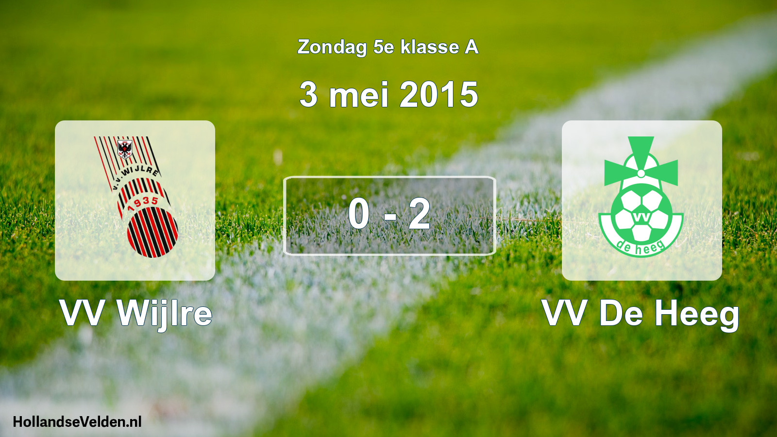 Total number of matches played: VV Wijlre - VV De Heeg 0 - 2 (3 May 2015)