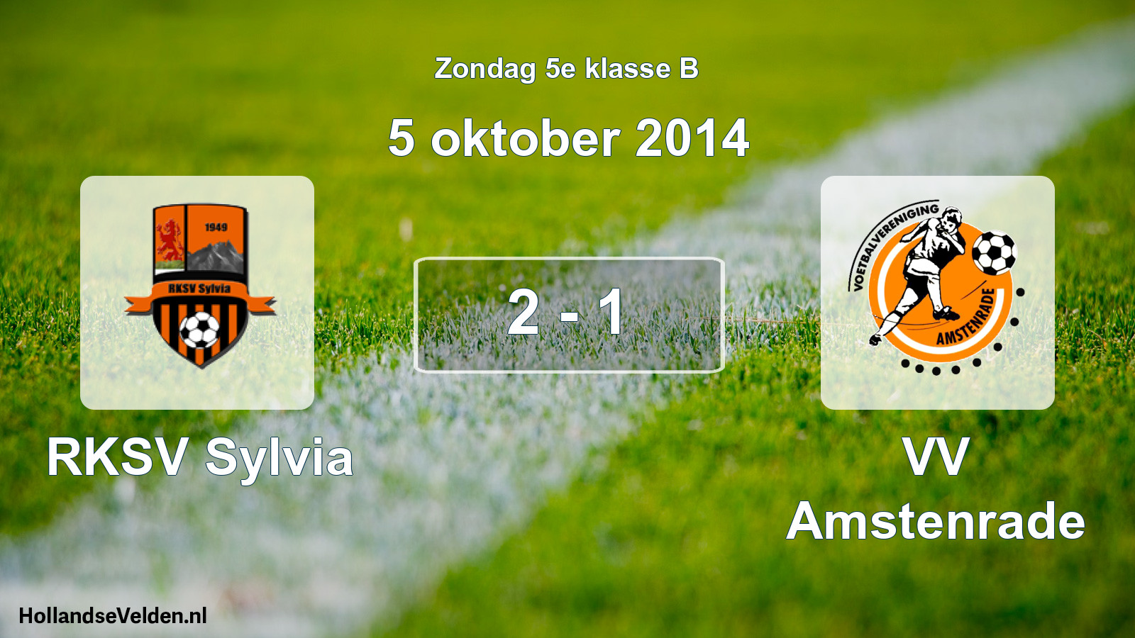 Total number of matches played: RKSV Sylvia - VV Amstenrade 2 - 1 (5 October 2014)