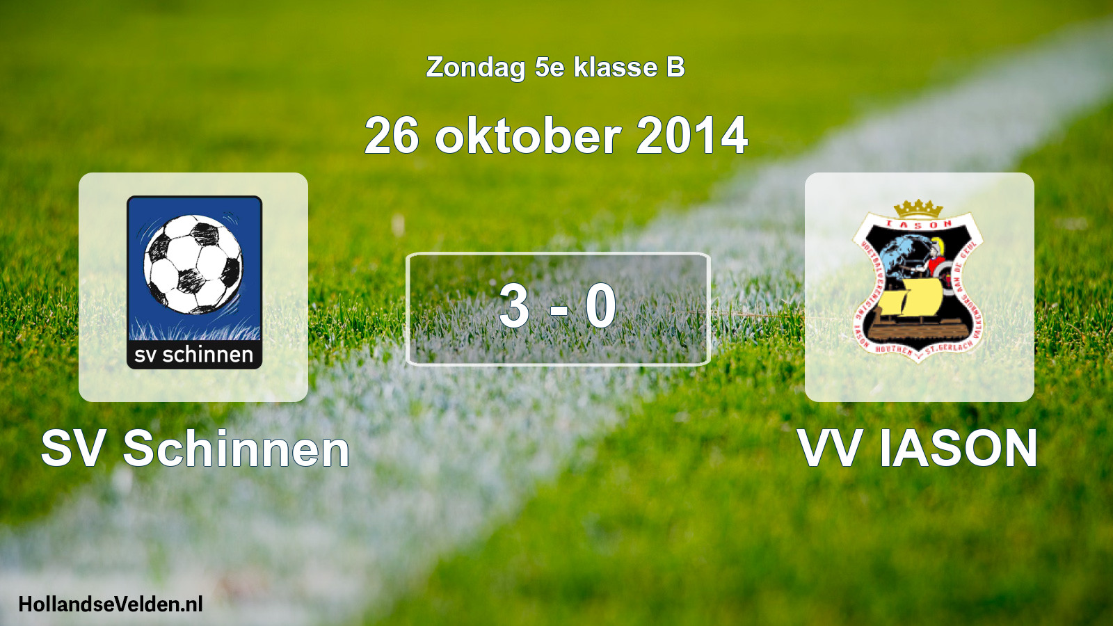 Total number of matches played: SV Schinnen - VV IASON 3 - 0 (26 October 2014)
