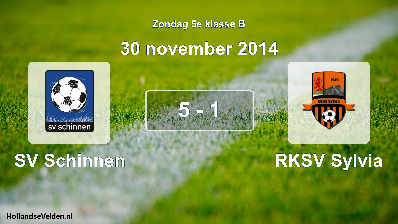Total number of matches played: SV Schinnen - RKSV Sylvia 5 - 1 (30 November 2014)