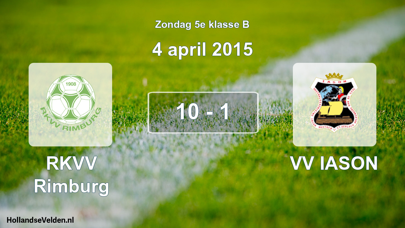 Total number of matches played: RKVV Rimburg - VV IASON 10 - 1 (4 April 2015)