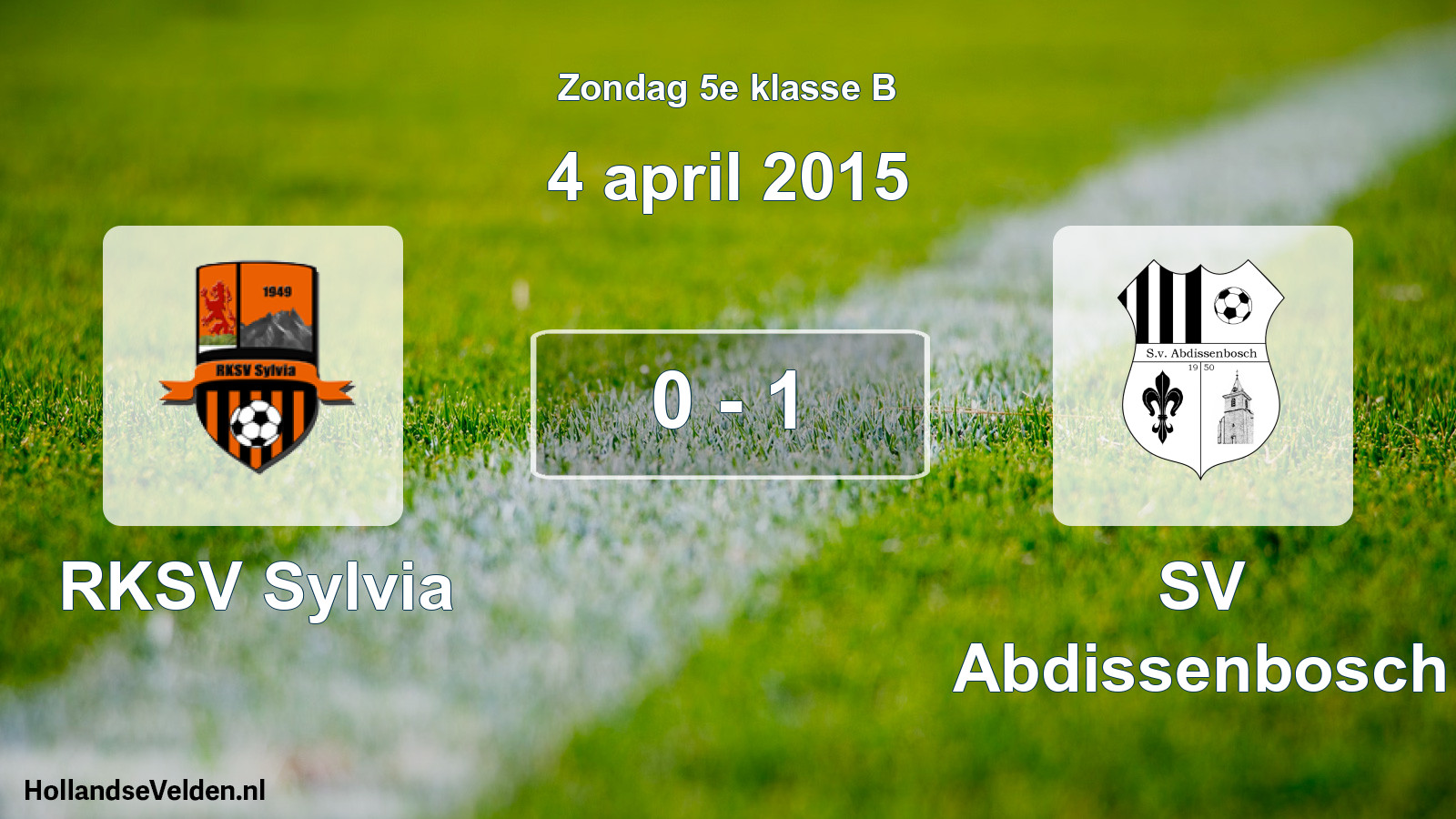 Total number of matches played: RKSV Sylvia - SV Abdissenbosch 0 - 1 (4 April 2015)