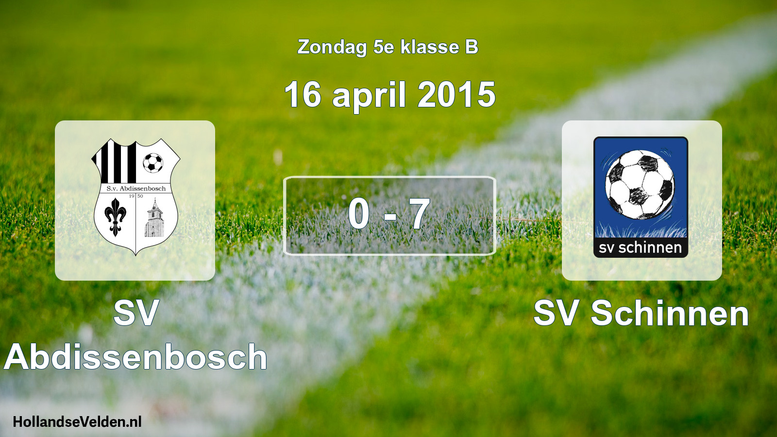Total number of matches played: SV Abdissenbosch - SV Schinnen 0 - 7 (16 April 2015)