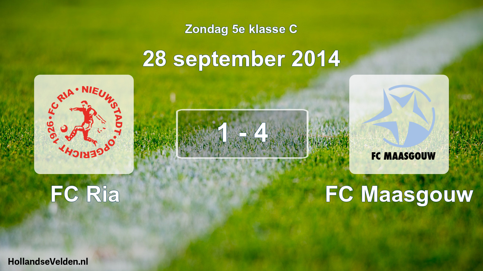 Total number of matches played: FC Ria - FC Maasgouw 1 - 4 (28 September 2014)