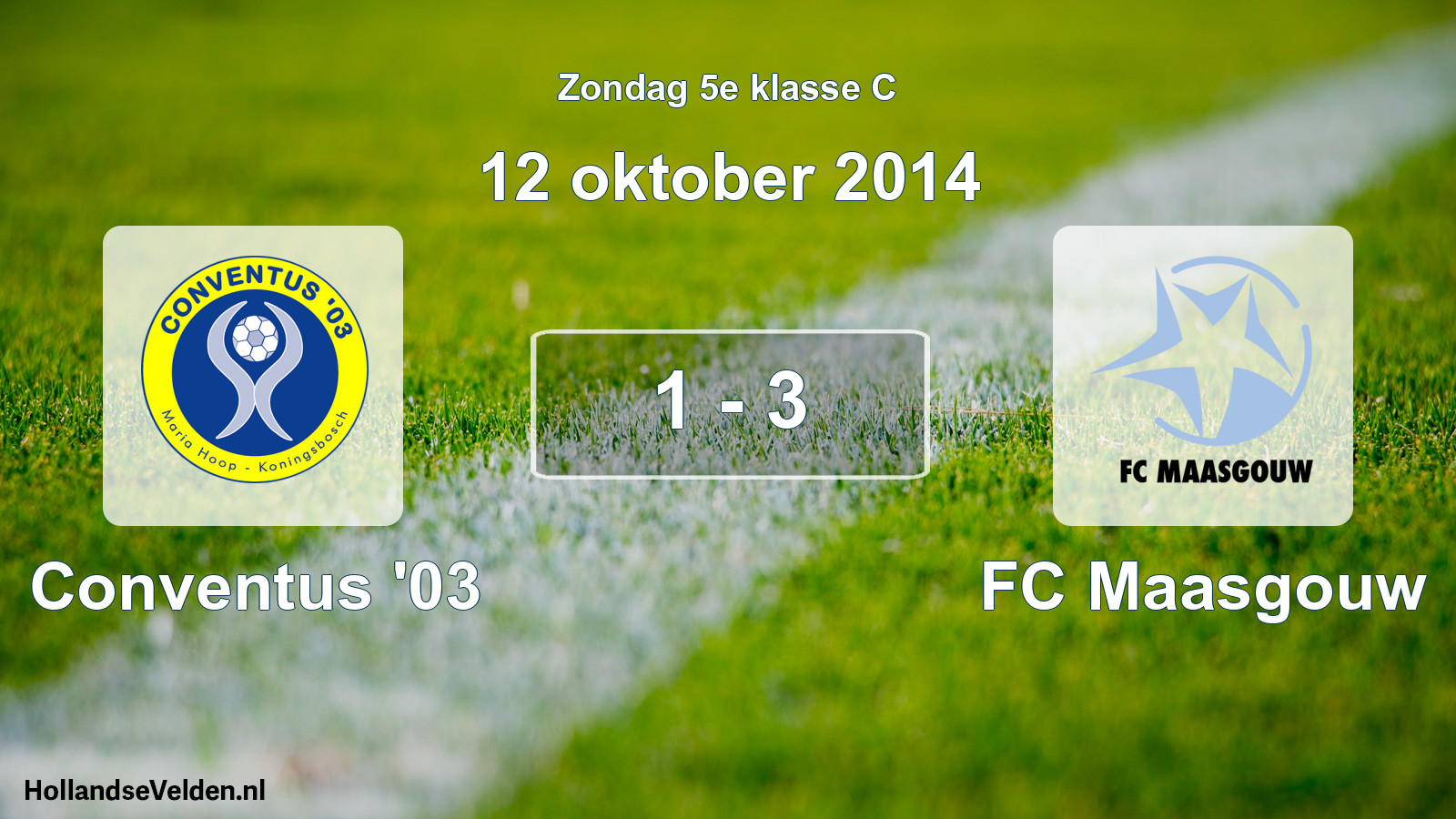 Total number of matches played: Conventus '03 - FC Maasgouw 1 - 3 (12 October 2014)
