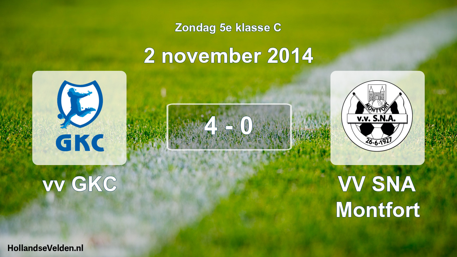 Total number of matches played: vv GKC - VV SNA Montfort 4 - 0 (2 November 2014)