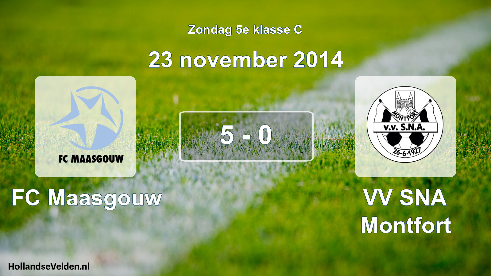 Total number of matches played: FC Maasgouw - VV SNA Montfort 5 - 0 (23 November 2014)