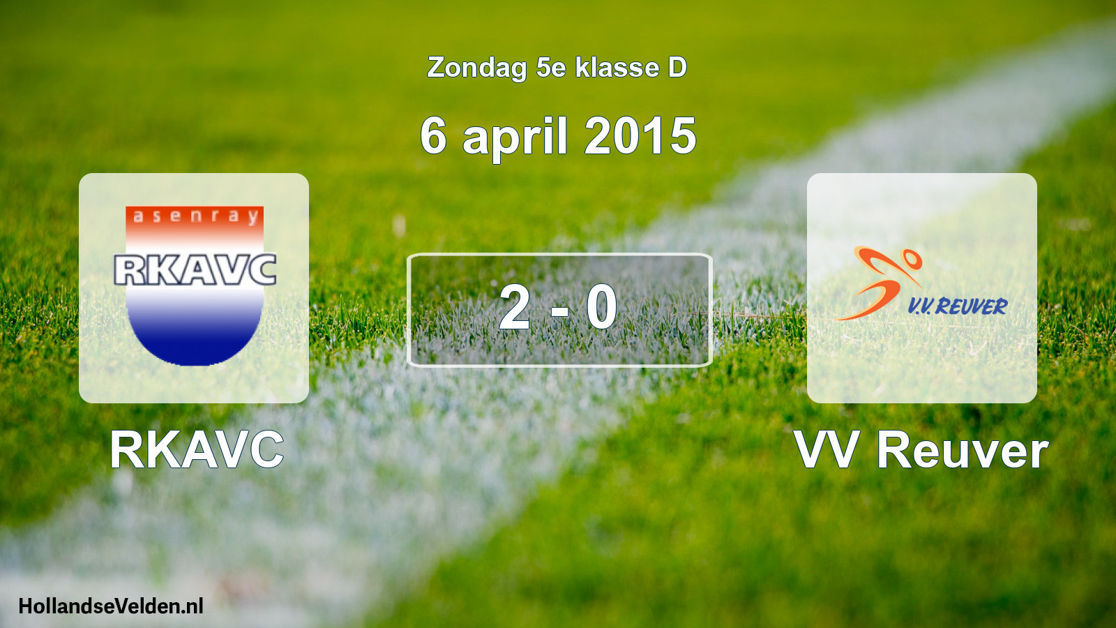 Total number of matches played: RKAVC - VV Reuver 2 - 0 (6 April 2015)