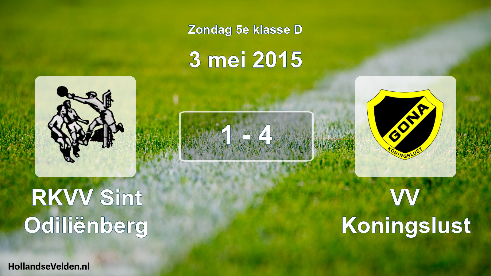 Total number of matches played: RKVV Sint Odiliënberg - VV Koningslust 1 - 4 (3 May 2015)