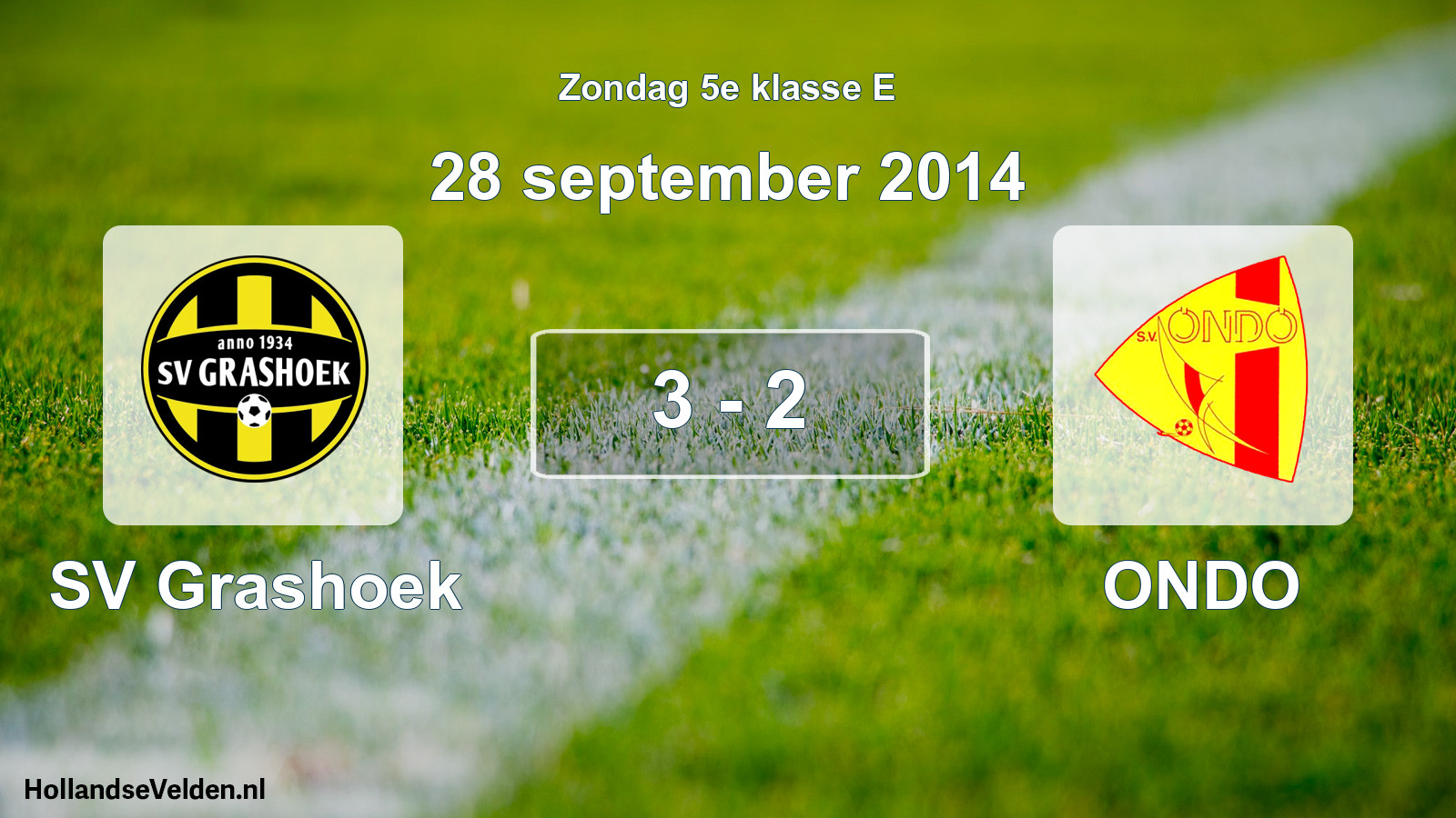 Total number of matches played: SV Grashoek - ONDO 3 - 2 (28 September 2014)