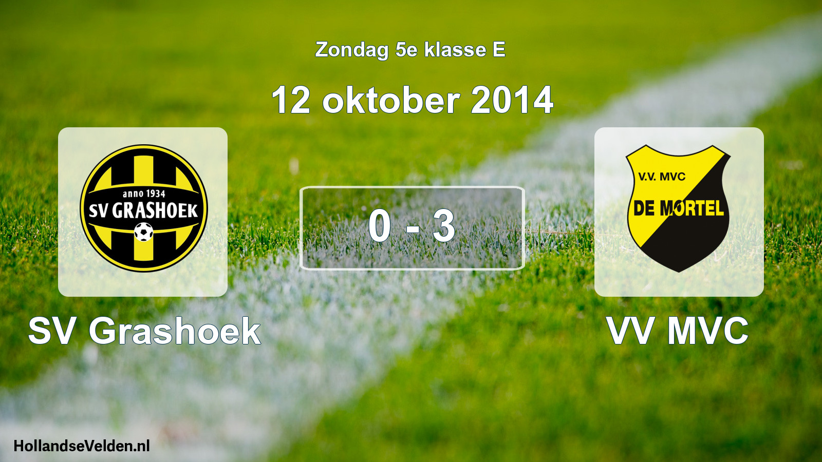 Total number of matches played: SV Grashoek - VV MVC 0 - 3 (12 October 2014)