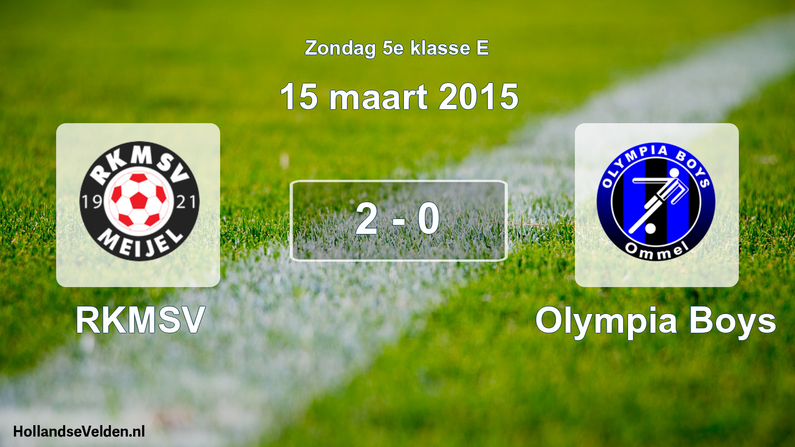 Total number of matches played: RKMSV - Olympia Boys 2 - 0 (15 March 2015)